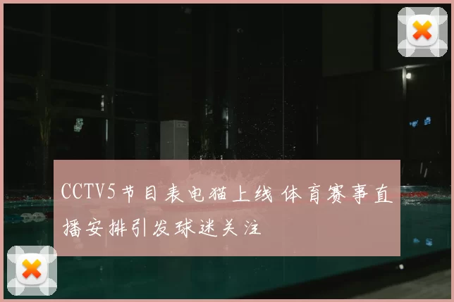 CCTV5节目表电猫上线 体育赛事直播安排引发球迷关注